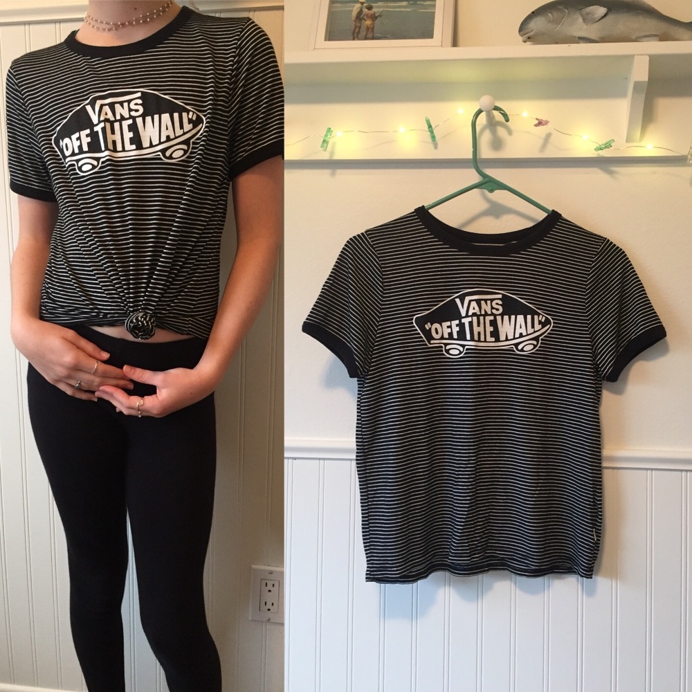 Vans black and white crew neck